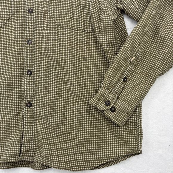 Royal Robbins Shirt Size XXL Olive Green Textured Button Down Cotton Long Sleeve - Picture 2 of 11